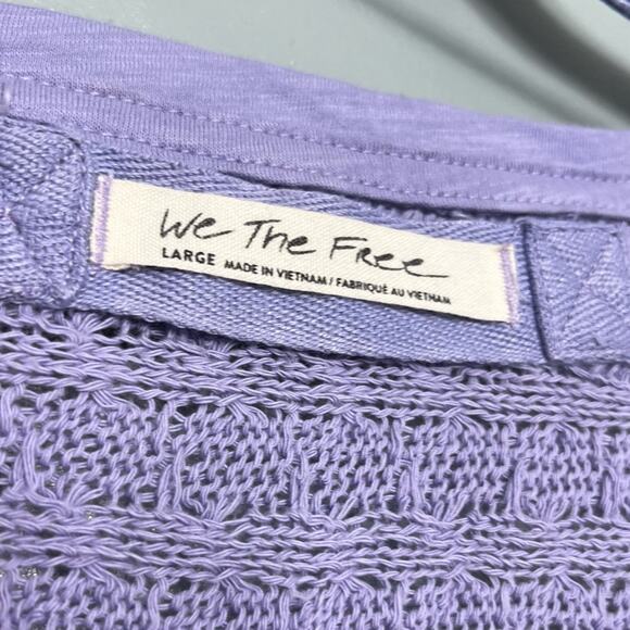 We The Free Thien's Hacci Sweater Long Sleeve Top Periwinkle Purple Women’s L - Picture 5 of 9